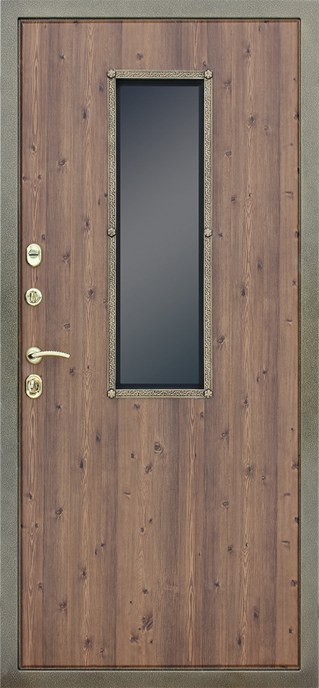 Стальная дверь "Гюго"  с окном и ковкой фото